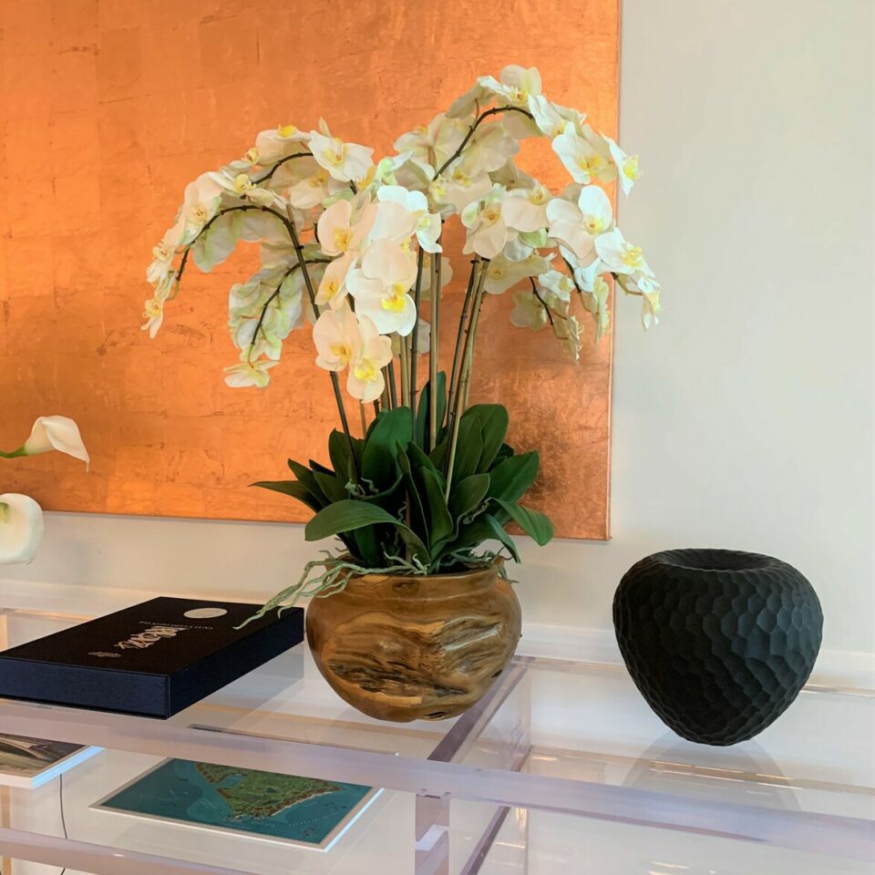 Largeonit artificial plant in bowl