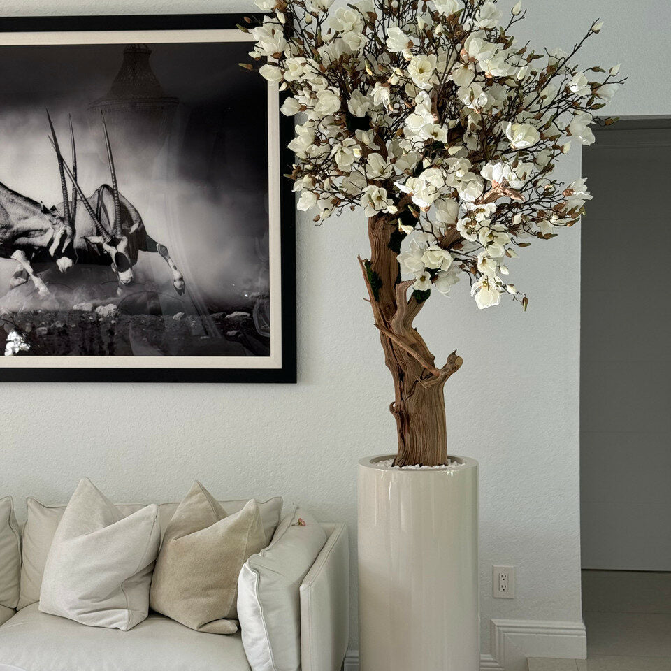 Whiteanen artificial plant in pot
